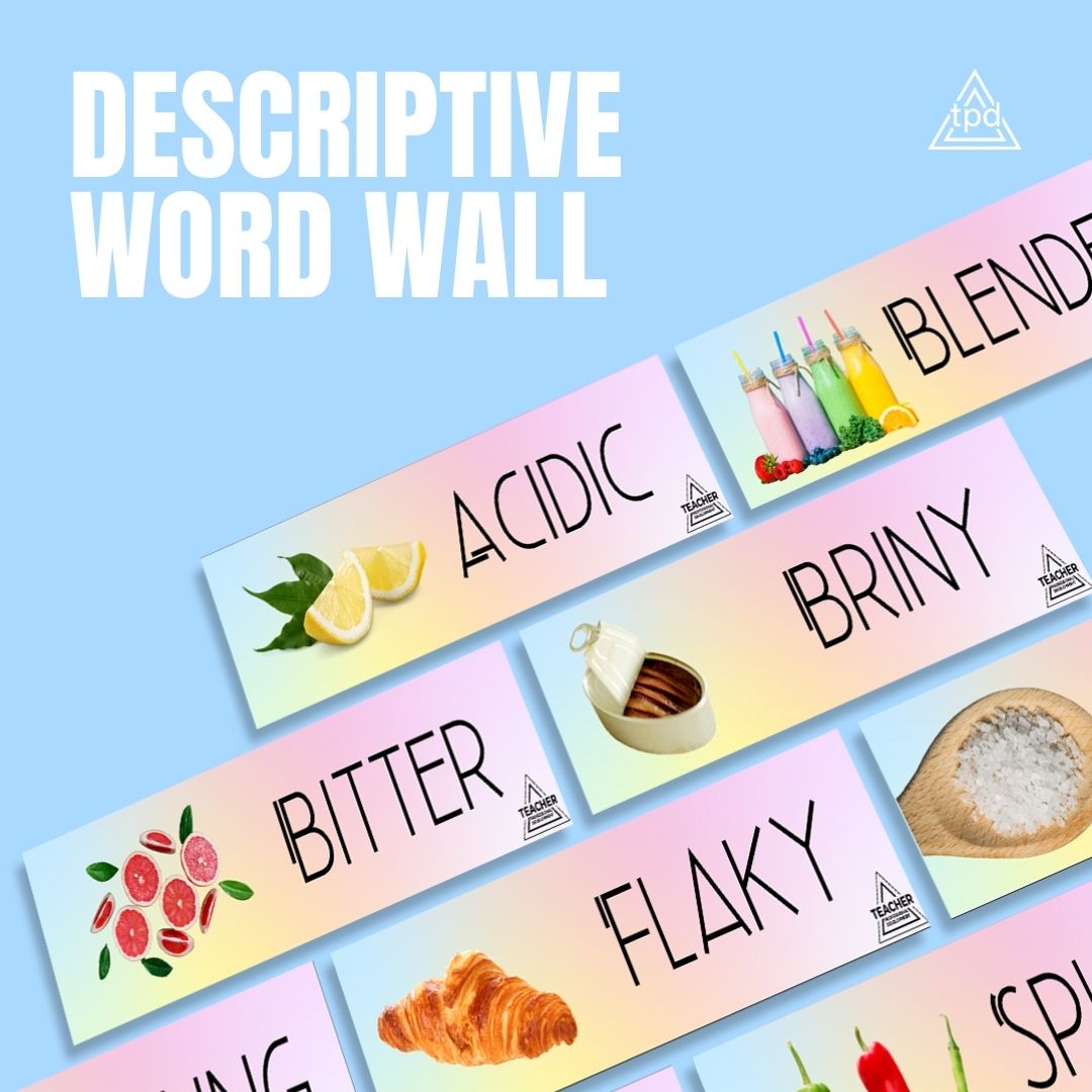 Culinary Descriptive Word Wall Digital Teacher Professional Development